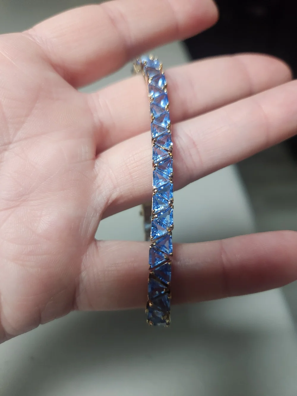 Suzanne Somers Blue Crystal Tennis Bracelet